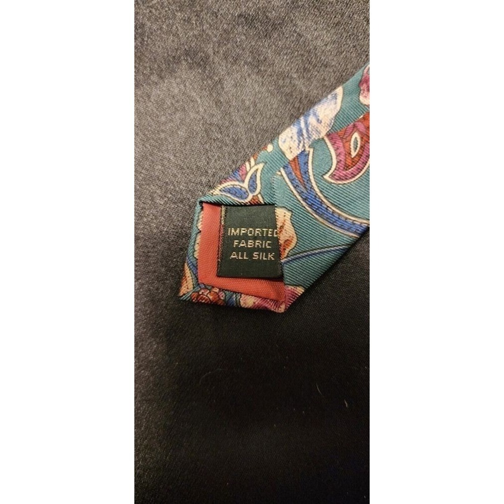 STAFFORD BERT PULITZER 417 Necktie Men OS Multicolor Striped Floral Paisley - Picture 9 of 11